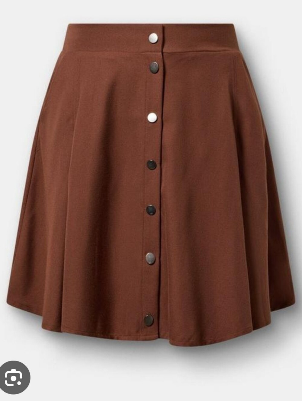 NWT 1X Torrid Chocolate Brown Button-Front Skater Skirt